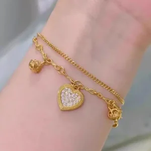 Heart Zircon Charm Bracelet For Women